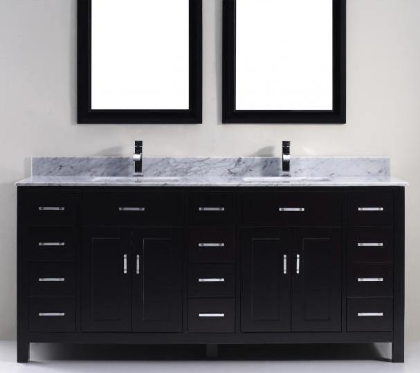 75 Inch Asta Vanity White Sink Vanity Espresso Sink Vanity